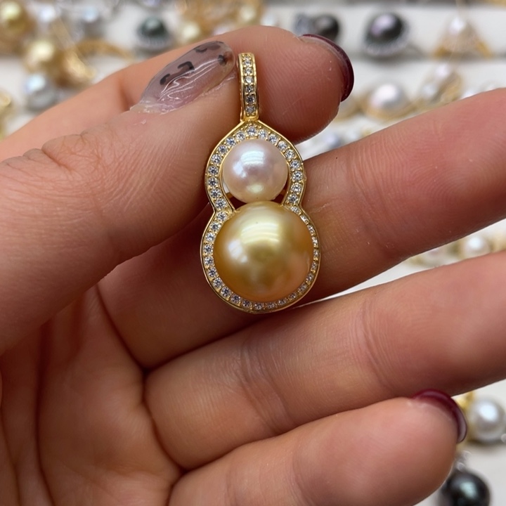 海水珍珠吊坠(不含链)银S925镶嵌