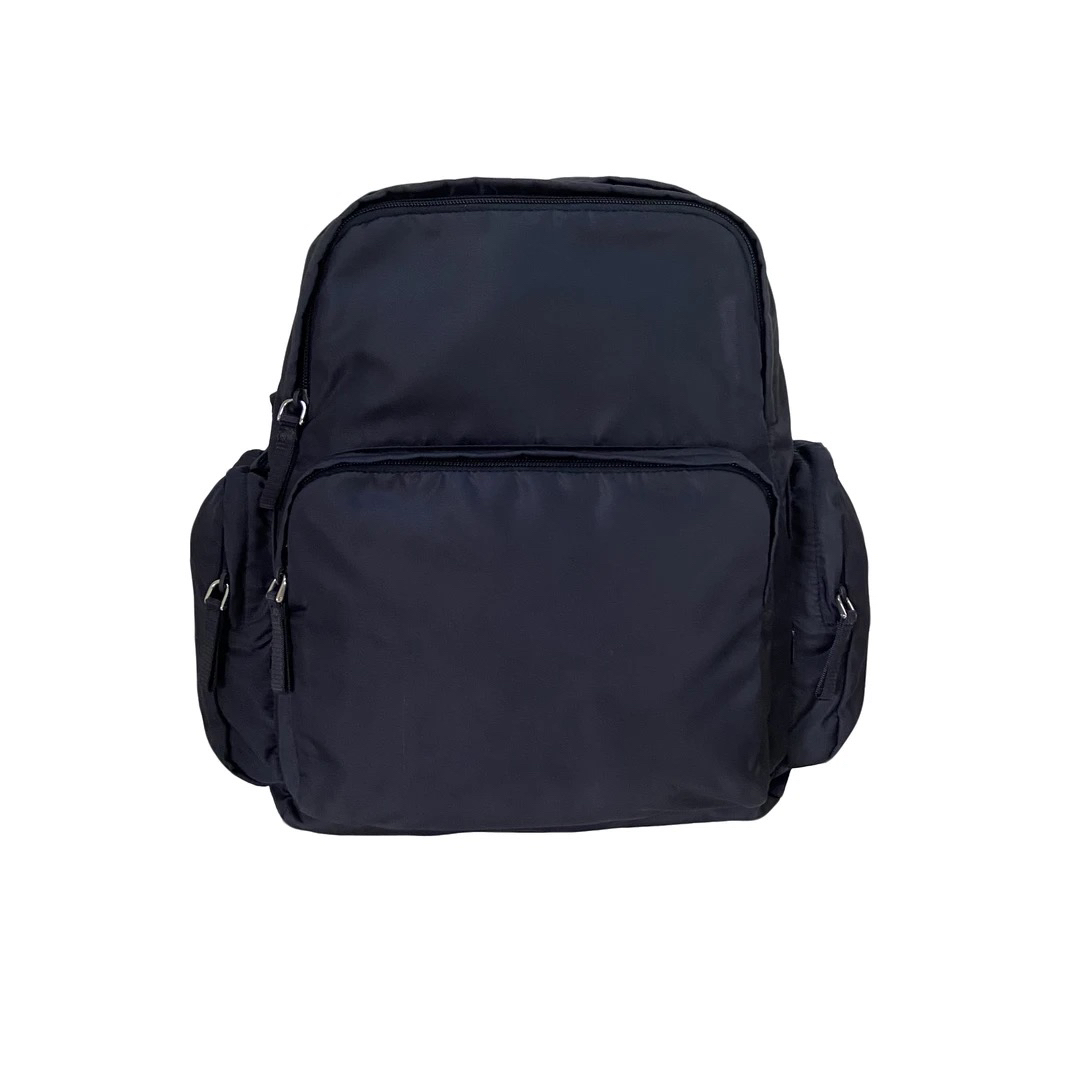 99新 Prada/普拉达 藏青色尼龙双肩包/250