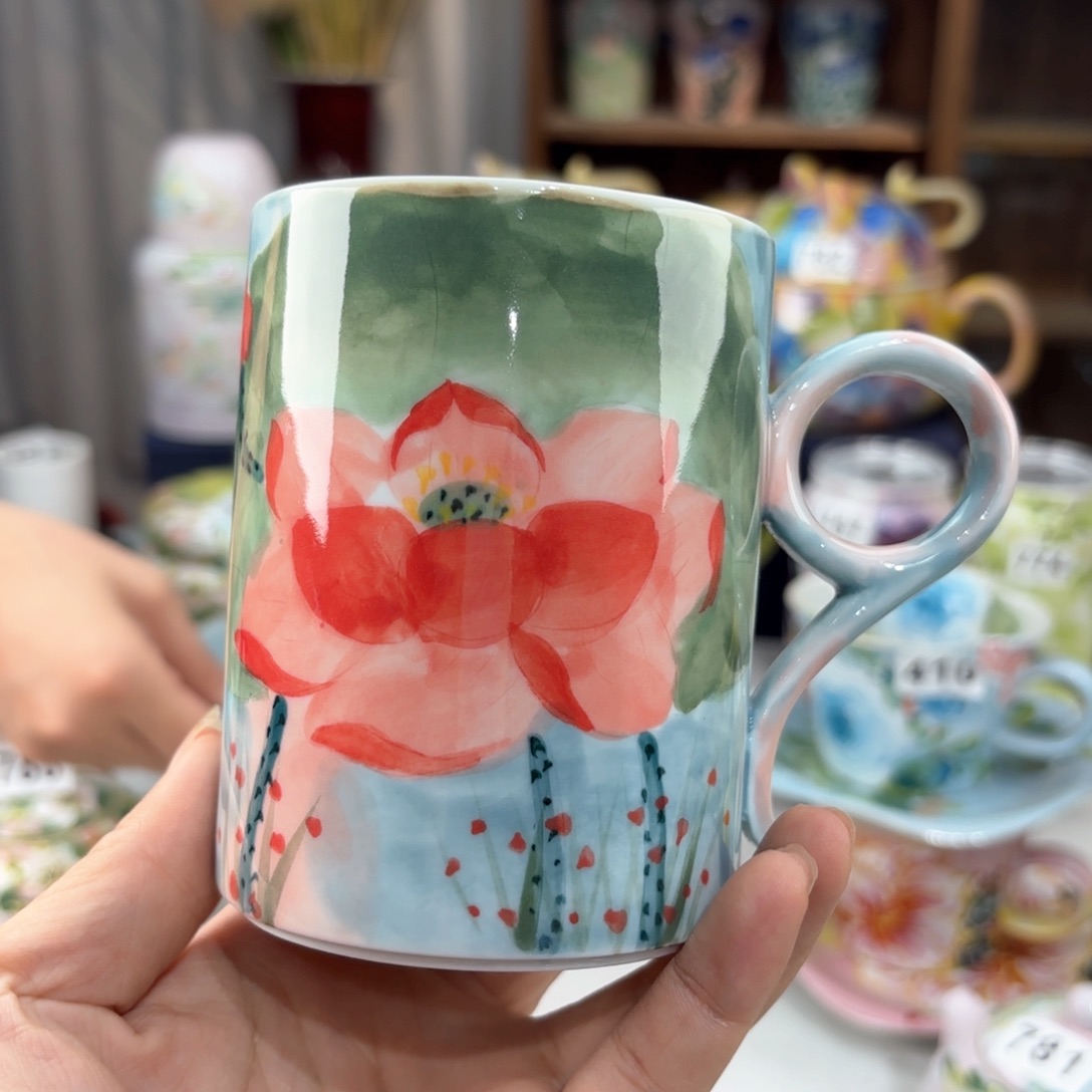 景德镇手绘高温釉下彩陶瓷茶具