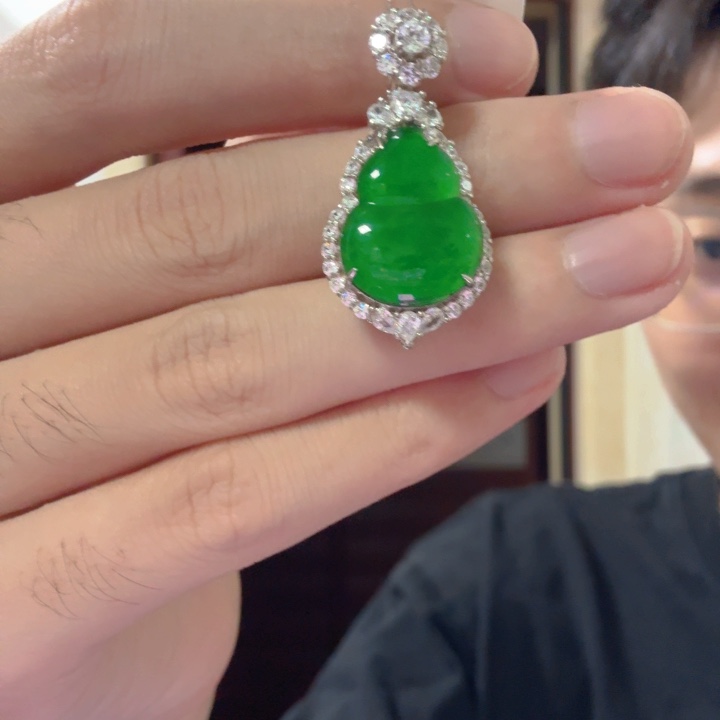 翡翠银S925镶嵌颈饰吊坠