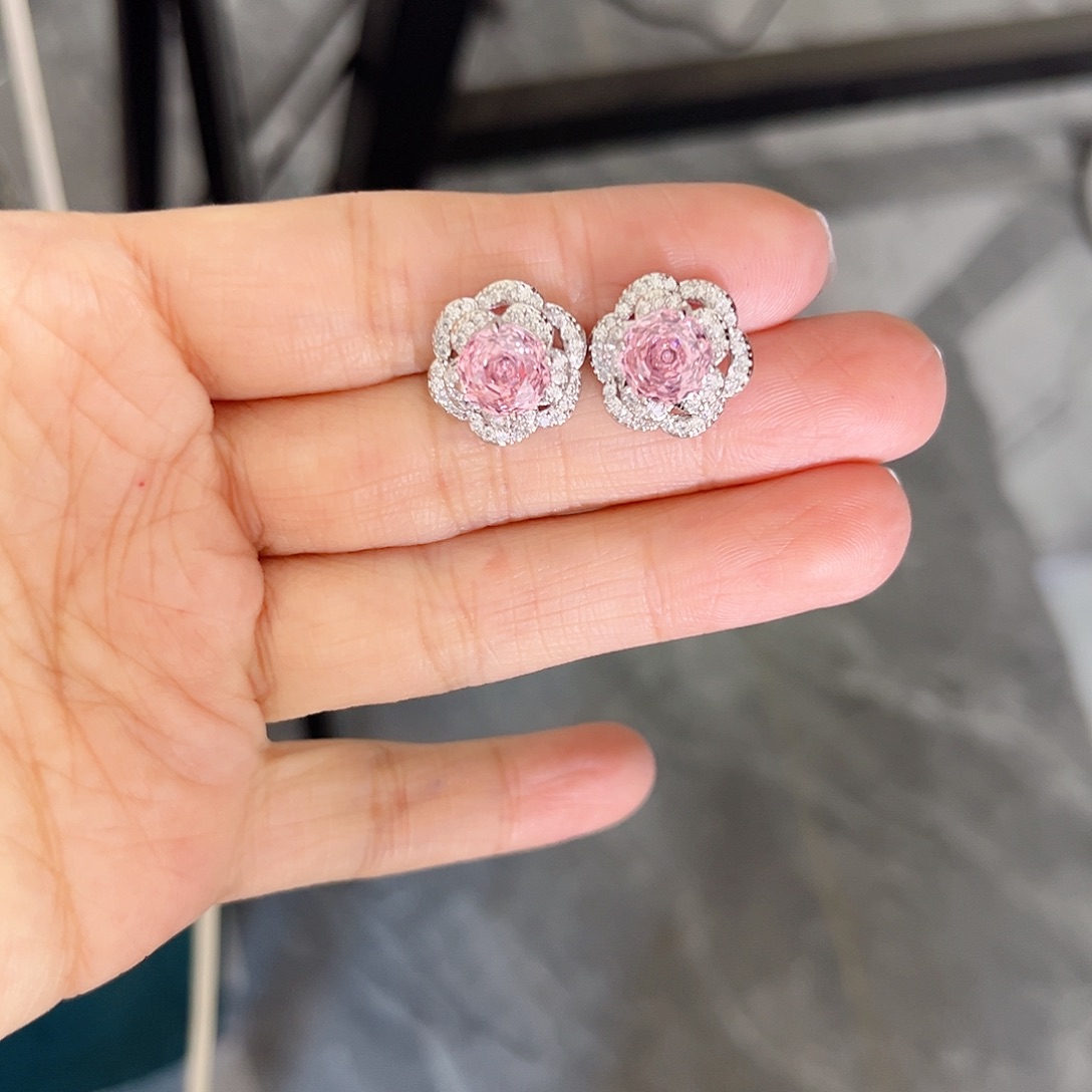 耳饰彩色蓝宝石银S925镶嵌