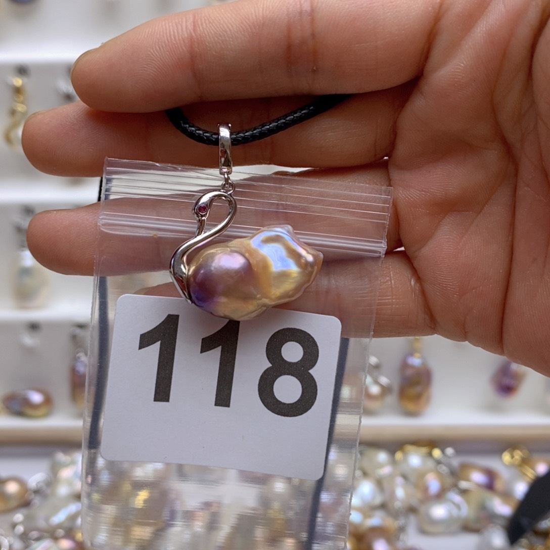 淡水珍珠颈饰银S925镶嵌118