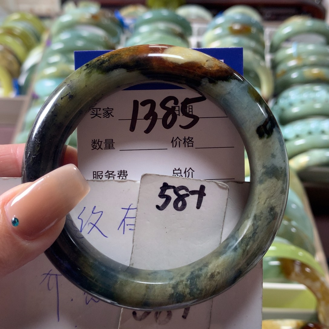 蛇纹石玉未镶嵌手镯1385
