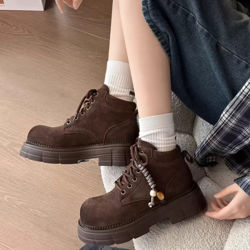 秋冬新款厚底增高复古马丁靴增高舒适透气短靴86-8001(不加绒)