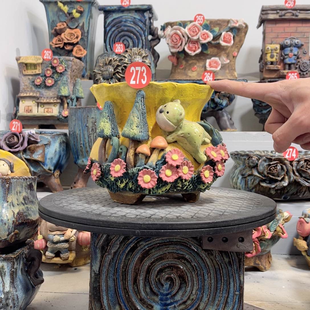 陶瓷莲*微瑕273 号陶然花盆