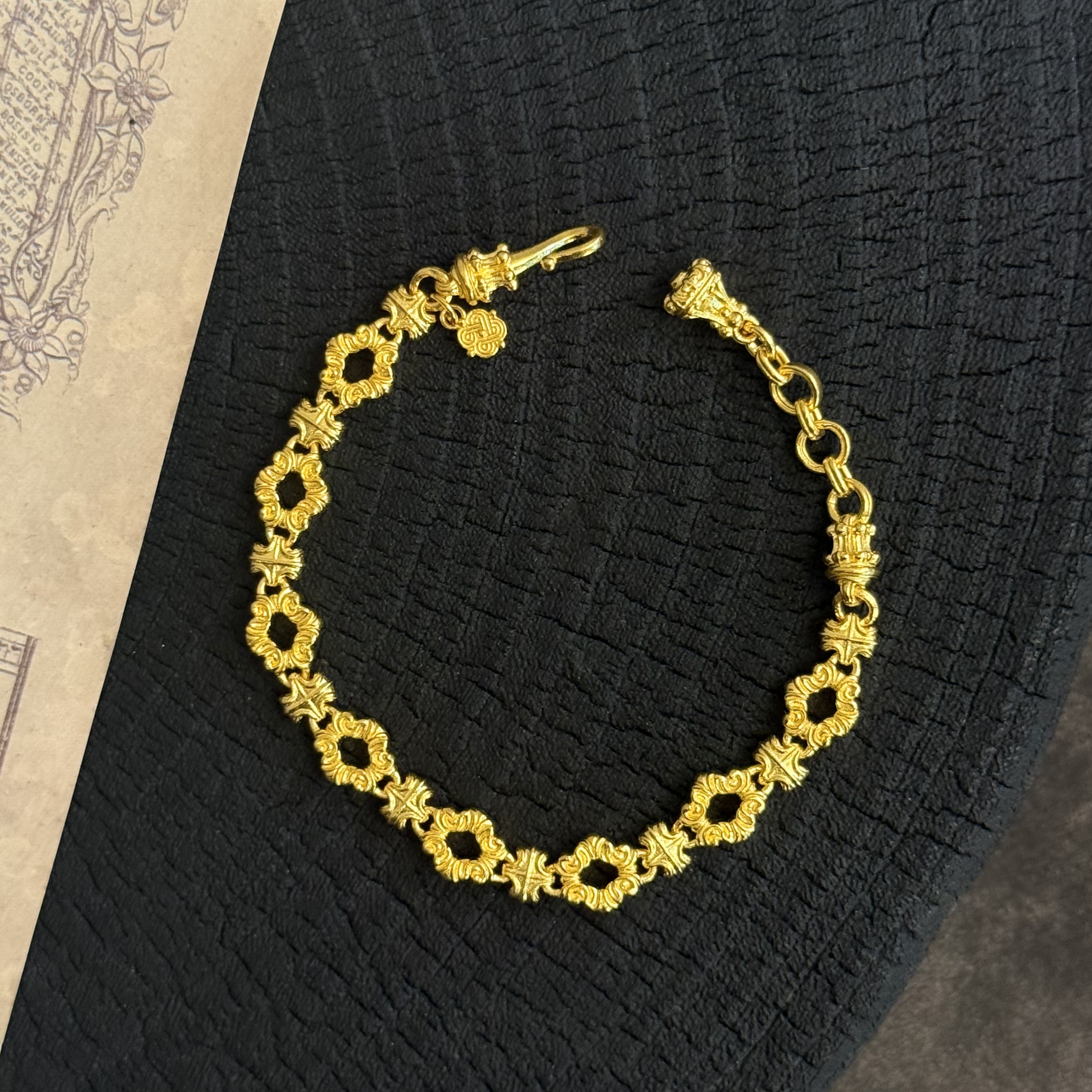 【金娜娜】花影手链 足金999 细工正版 古法手工黄金 精致轻奢