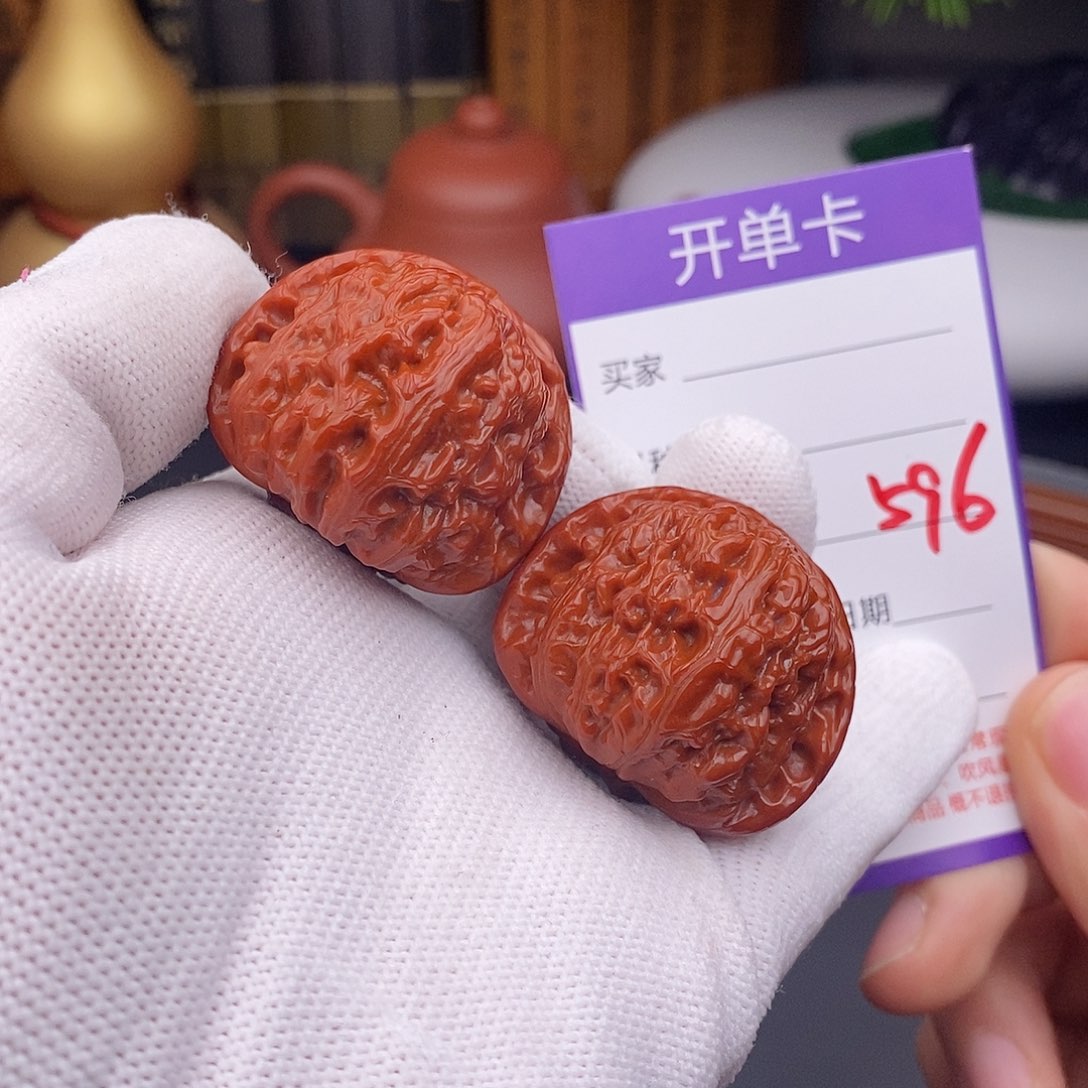 文玩核桃把件37球白