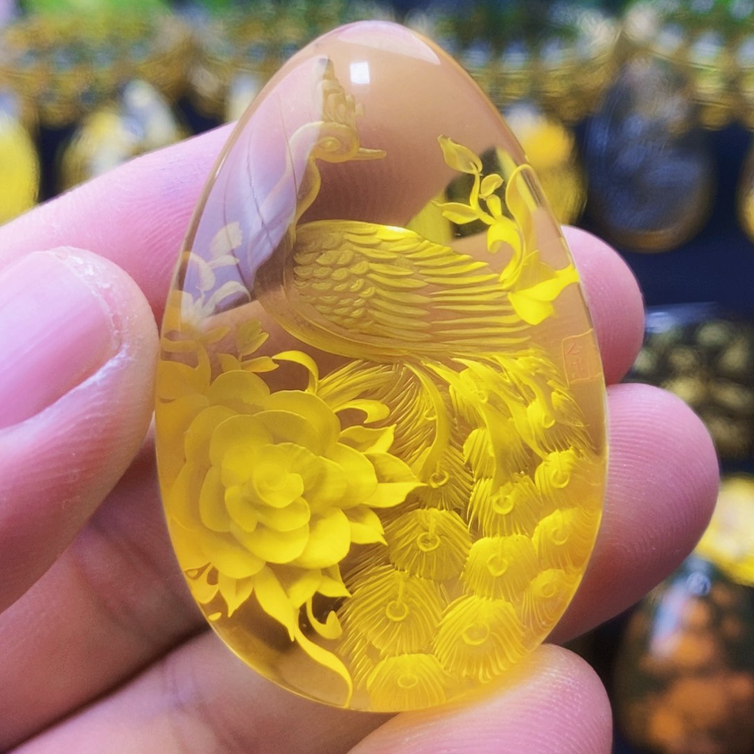 【闪购商品】蓝珀颈饰未镶嵌琥珀阴雕