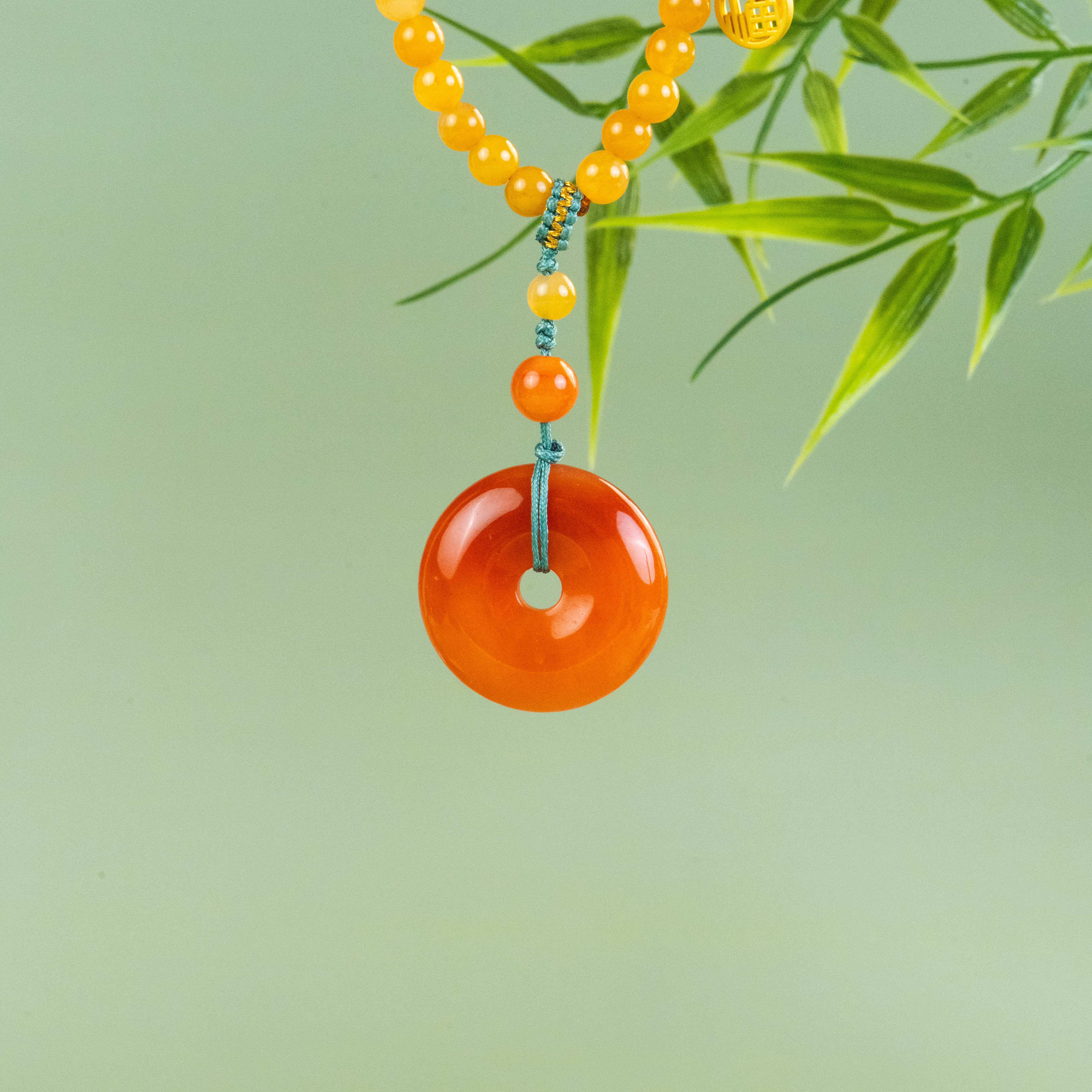 天然金丝玉黄吊坠29.4mm 平安扣鸡油黄挂坠 -多样性发其一-JSY033