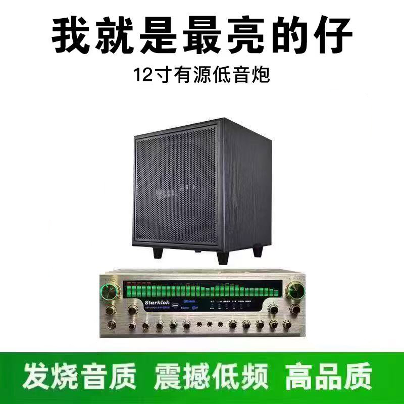 镇店之宝大功率木质家用有源低音炮12寸KTV重低音 家用