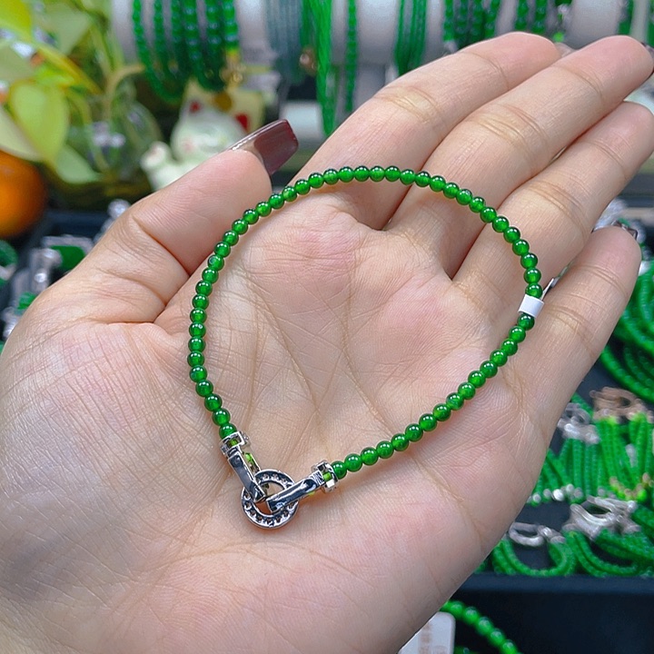 翡翠手链未镶嵌S****?圆珠手链3