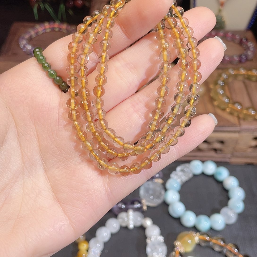 水晶手链未镶嵌金发晶三圈