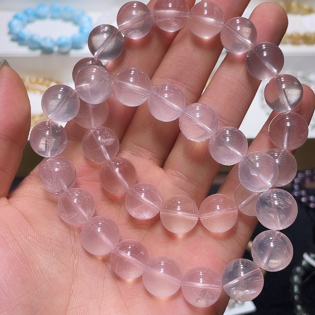 水晶手链未镶嵌西柚粉晶13多样性任发其一