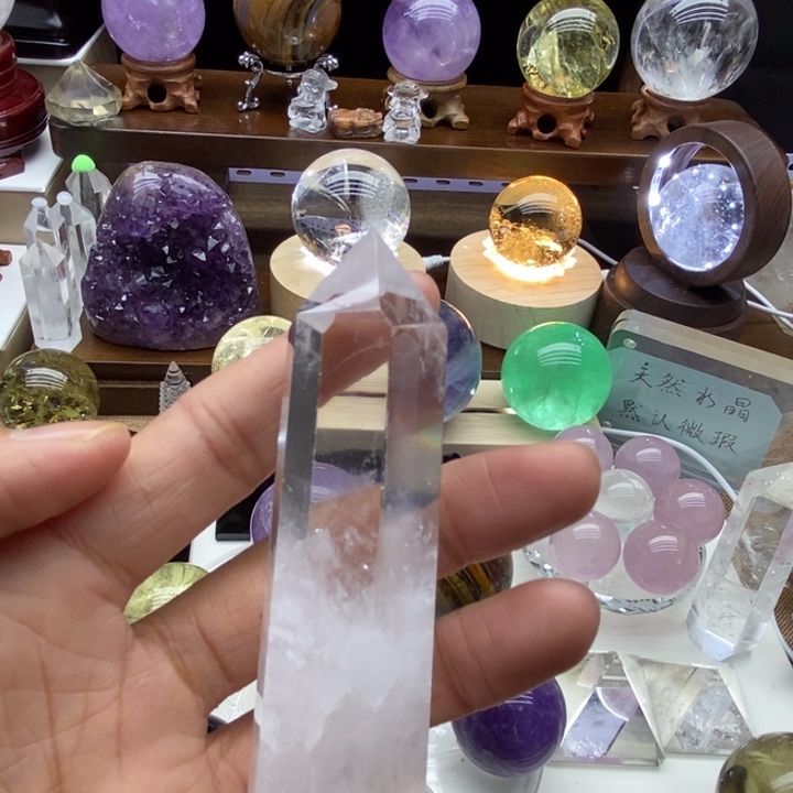 水晶摆件未镶嵌星***样天然白水晶柱6