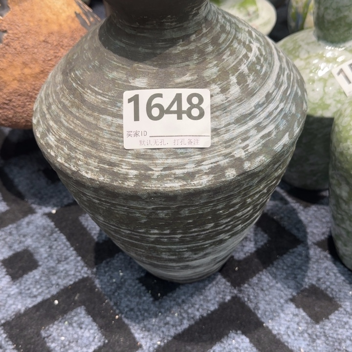 青***果瓷片景德镇高温花器编码1648高33口6默认无孔