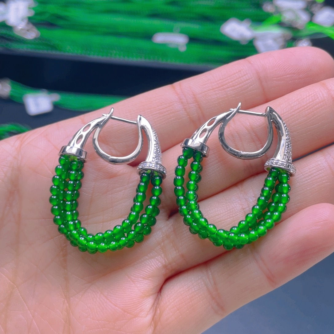 翡翠项链银S925镶嵌，1