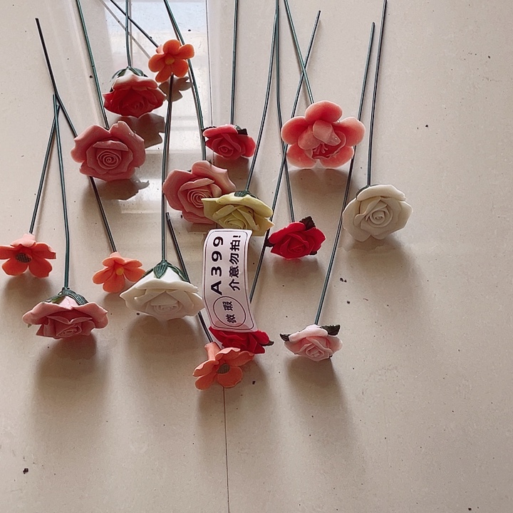 瓷片纯陶瓷手工捏花′