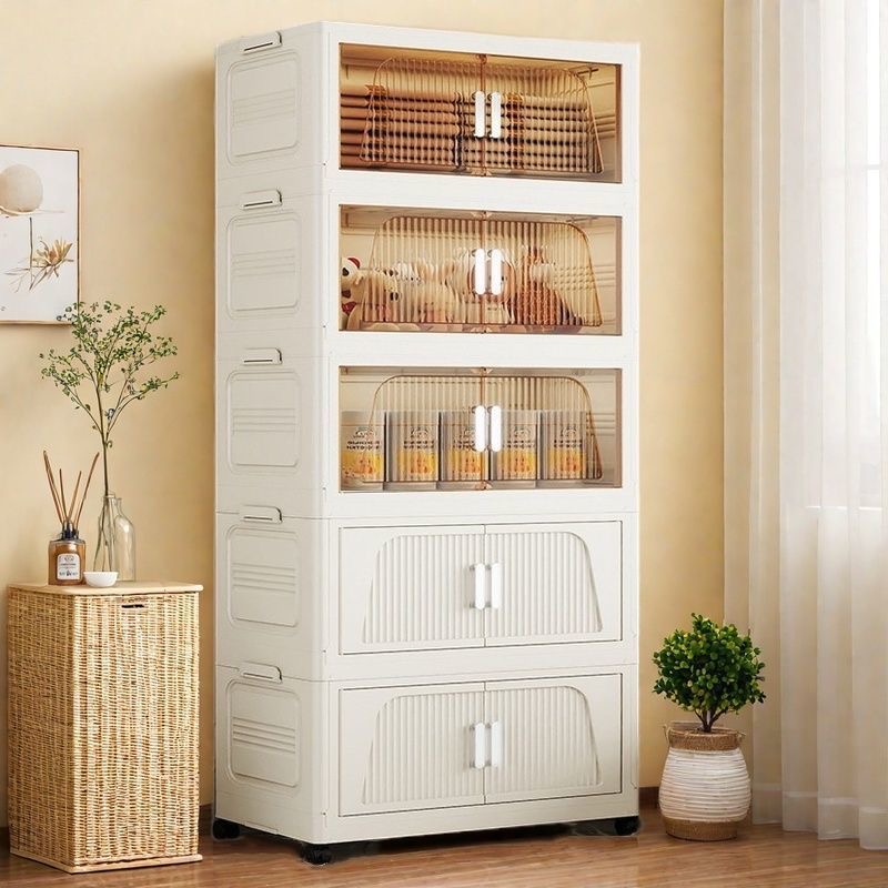 70CMT形款儿童衣柜收纳柜简易衣橱客厅玩具零食柜折叠床头储物柜