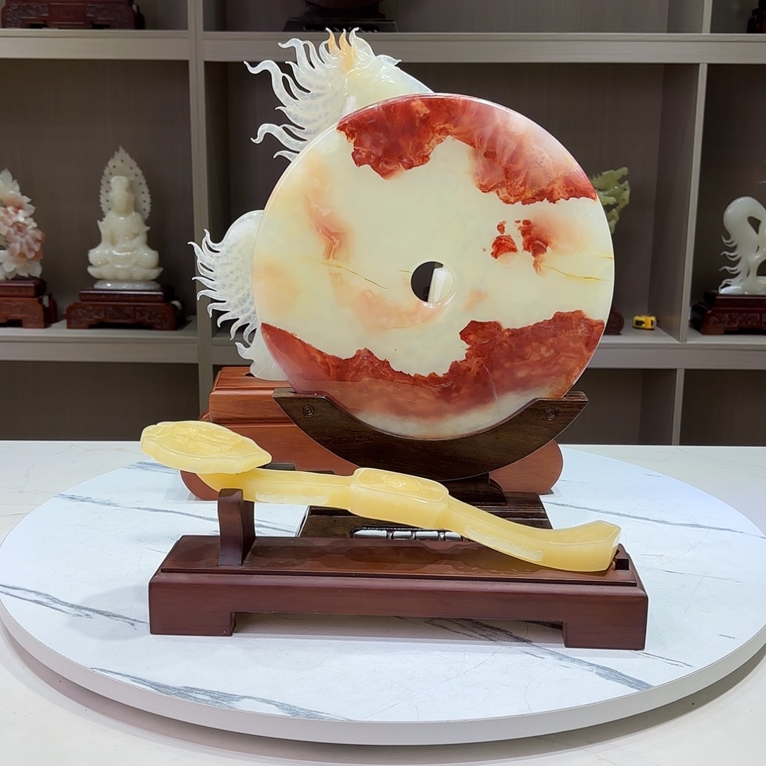 快***乐玉30公分红花冰平安扣