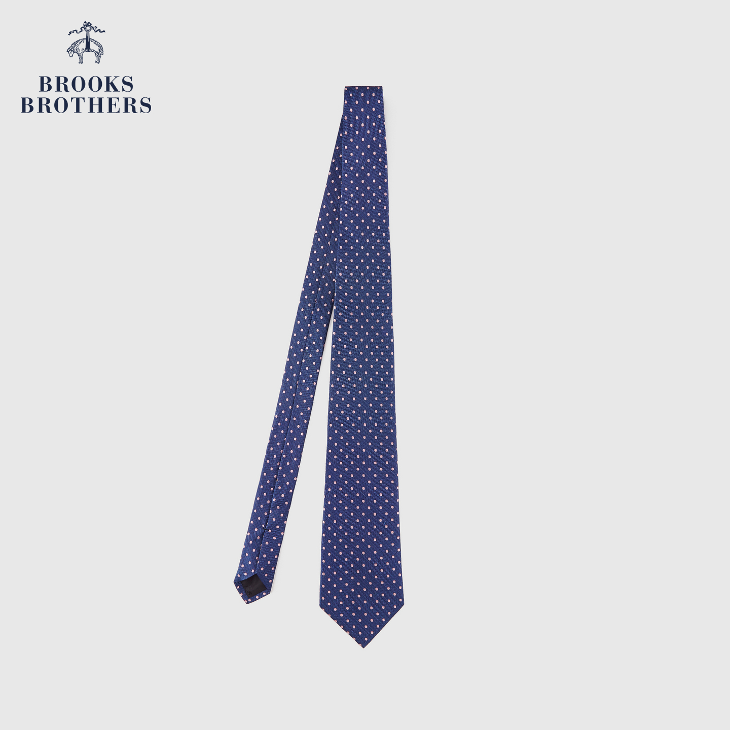 Brooks Brothers/布克兄弟男士25春夏新款桑蚕丝亚麻波点商务领带