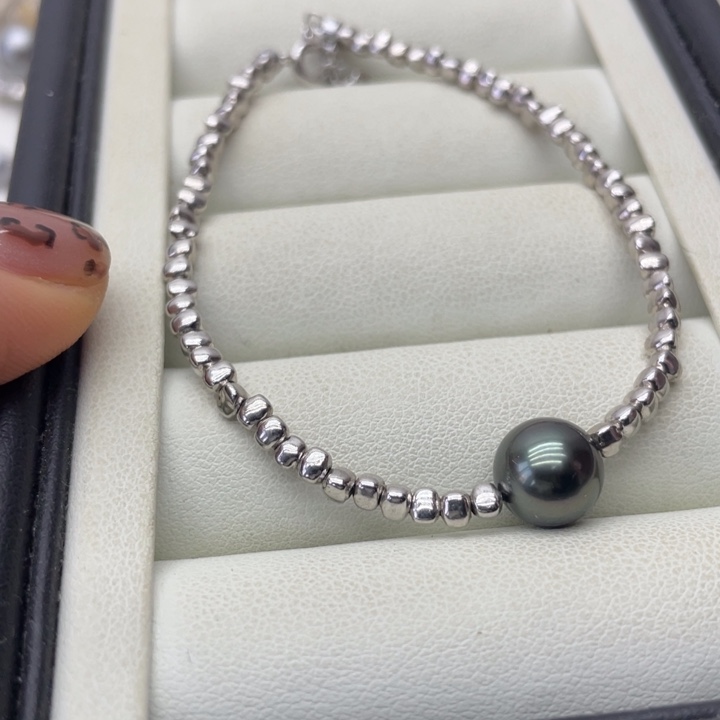 海水珍珠手链银S925镶嵌