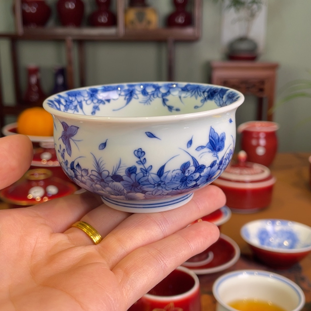 清欢柴窑蝶恋花炉士杯