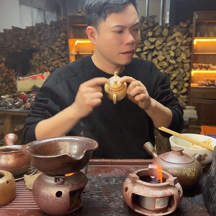 紫砂柴烧白泥得中