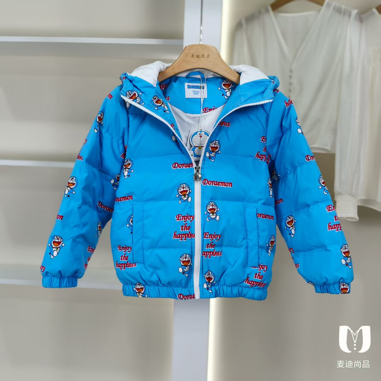 一路童行【哆】3061902 儿童秋冬厚款卡通连帽羽绒服品牌撤柜