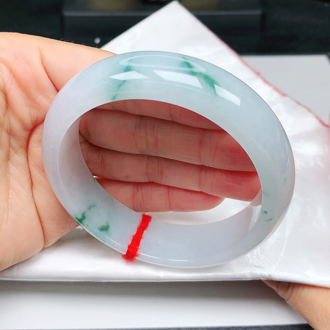 未镶嵌手镯翡翠冰胶兰花轮胎25