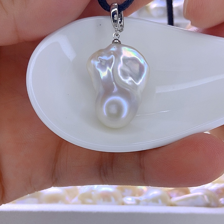 颈饰银S925镶嵌淡水珍珠87