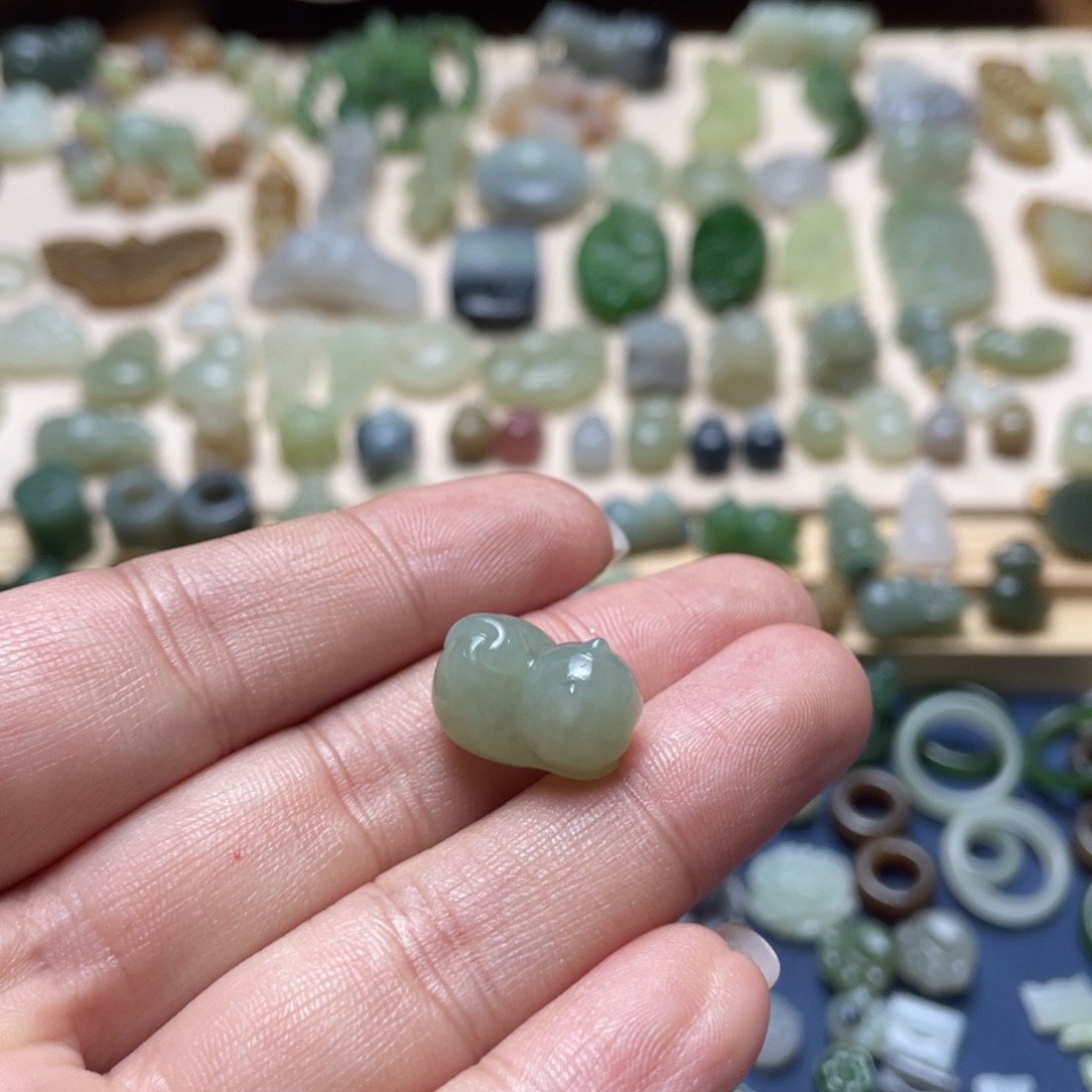 和田玉9K金镶嵌吊坠(不含链)