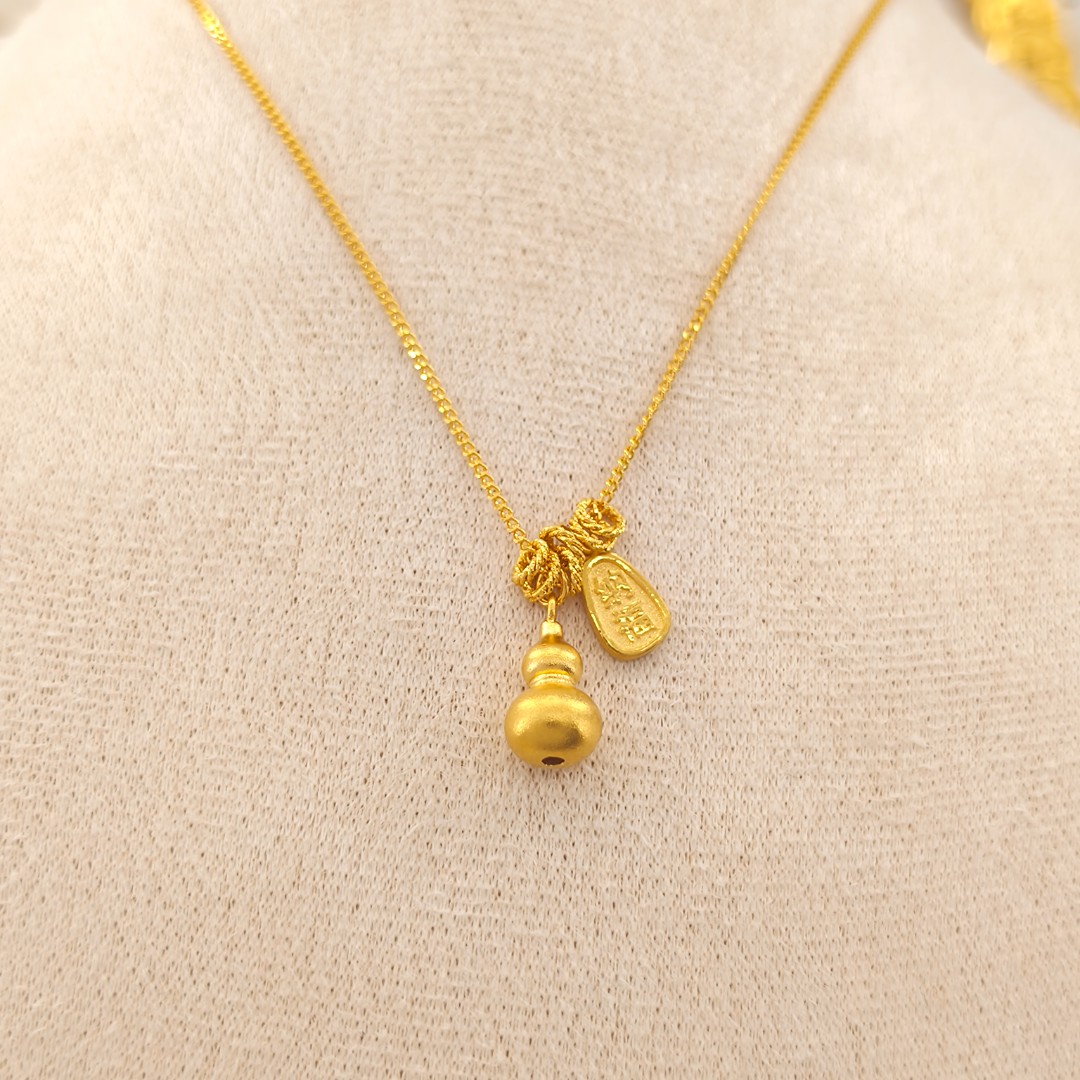 足金999葫芦招财纳福调节套链5G女款送礼精致简约