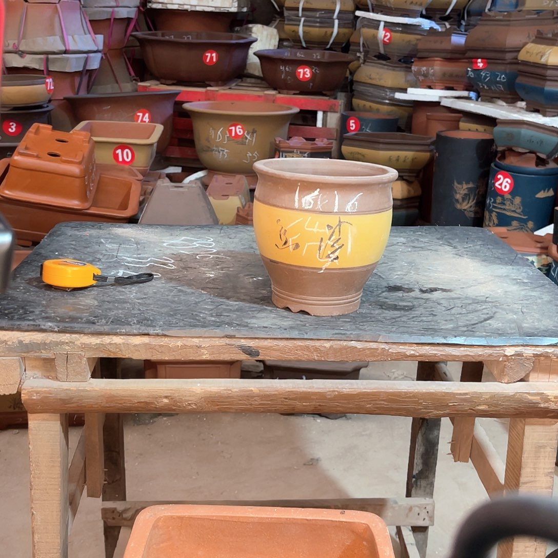 紫砂花盆金鱼缸盆一个微