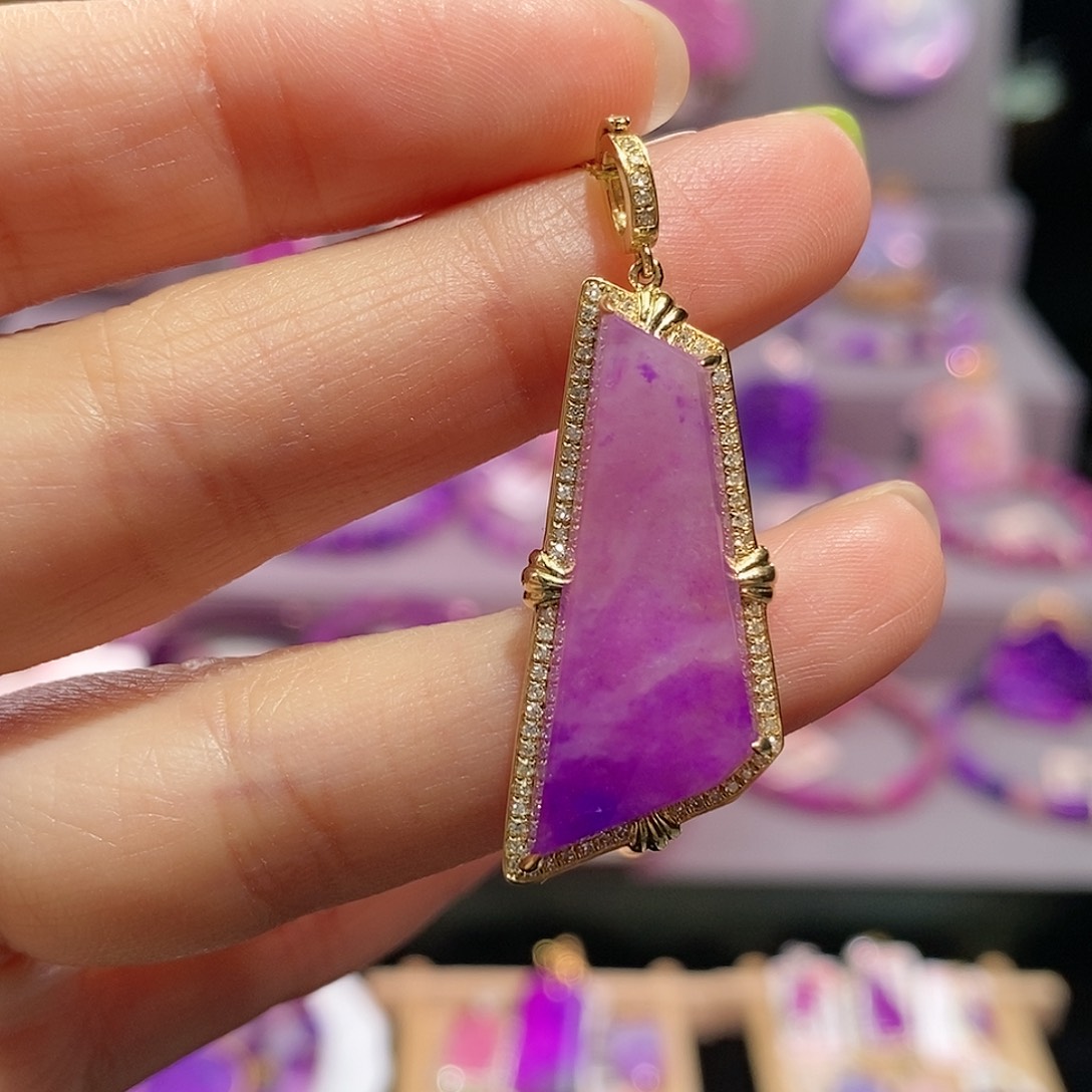 苏纪石（舒俱来）18K金镶嵌吊坠(不含链)