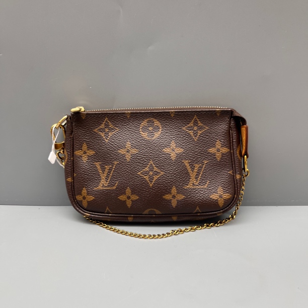 95新 LouisVuitton/路易威登 老花拼皮mini麻将包 尺寸14*9 