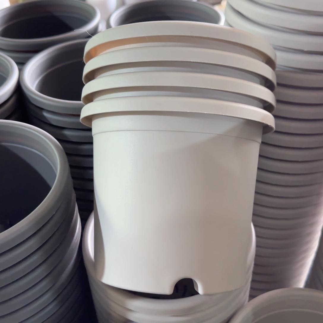 树脂四季盆2#无拖灰白微瑕13