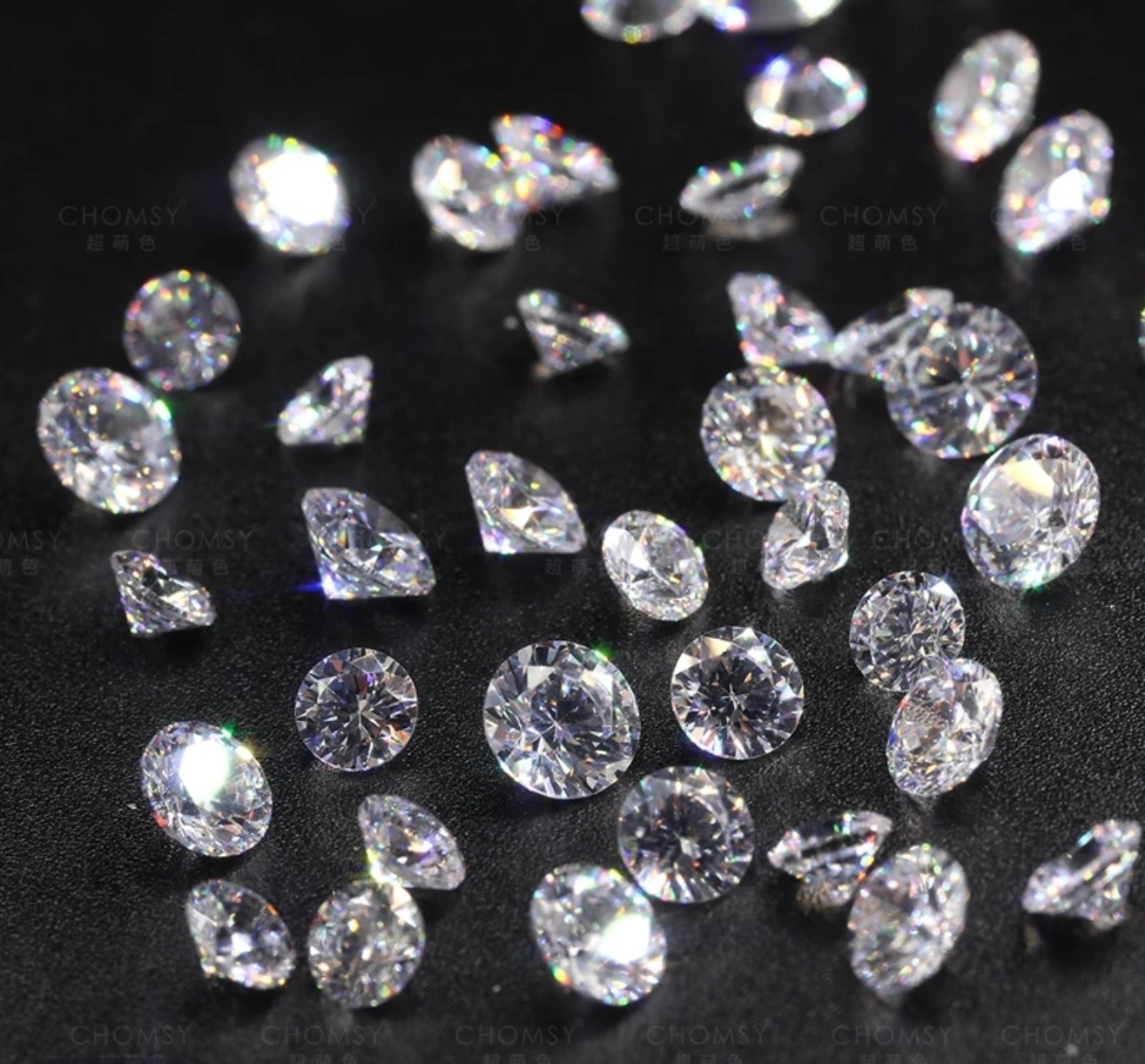 5A圆形白色锆石美甲钻高级闪亮度火彩爆闪美甲钻饰品女司机本甲
