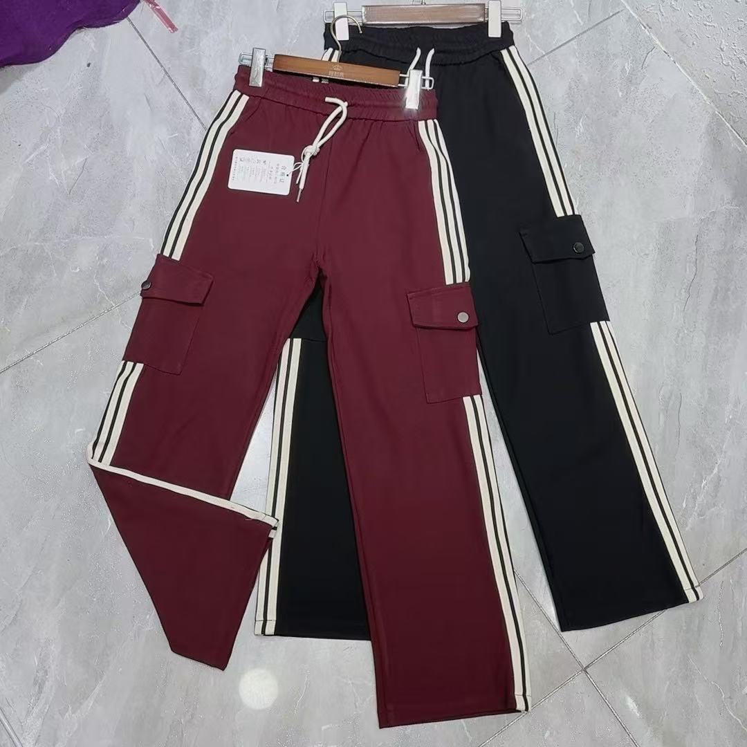 《丽丽家》潮流裤子阔腿裤女秋冬新款百搭直筒裤宽松运动裤386款