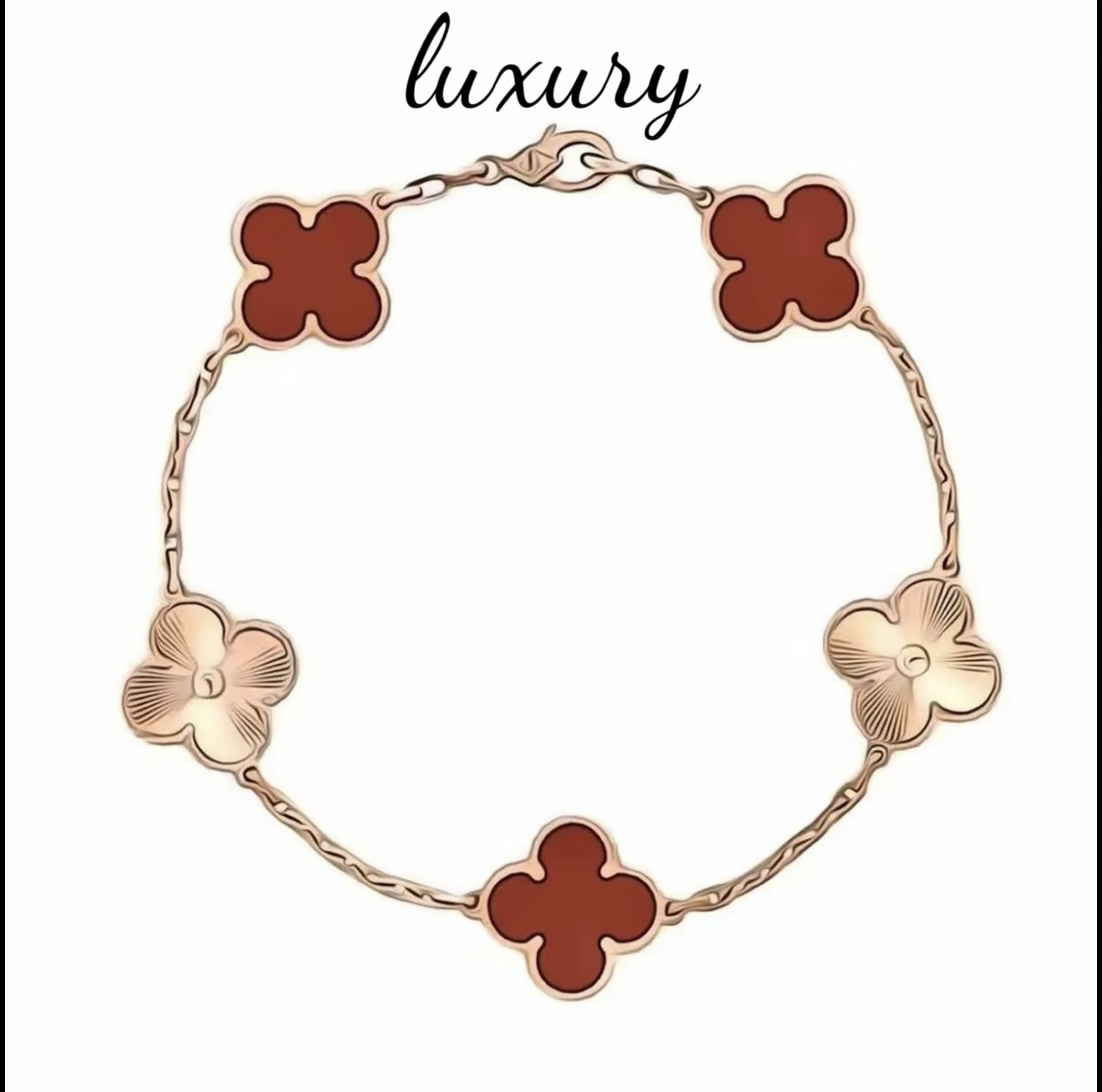 合金手链 luxury V金版五花手链四叶草合集CNC工艺