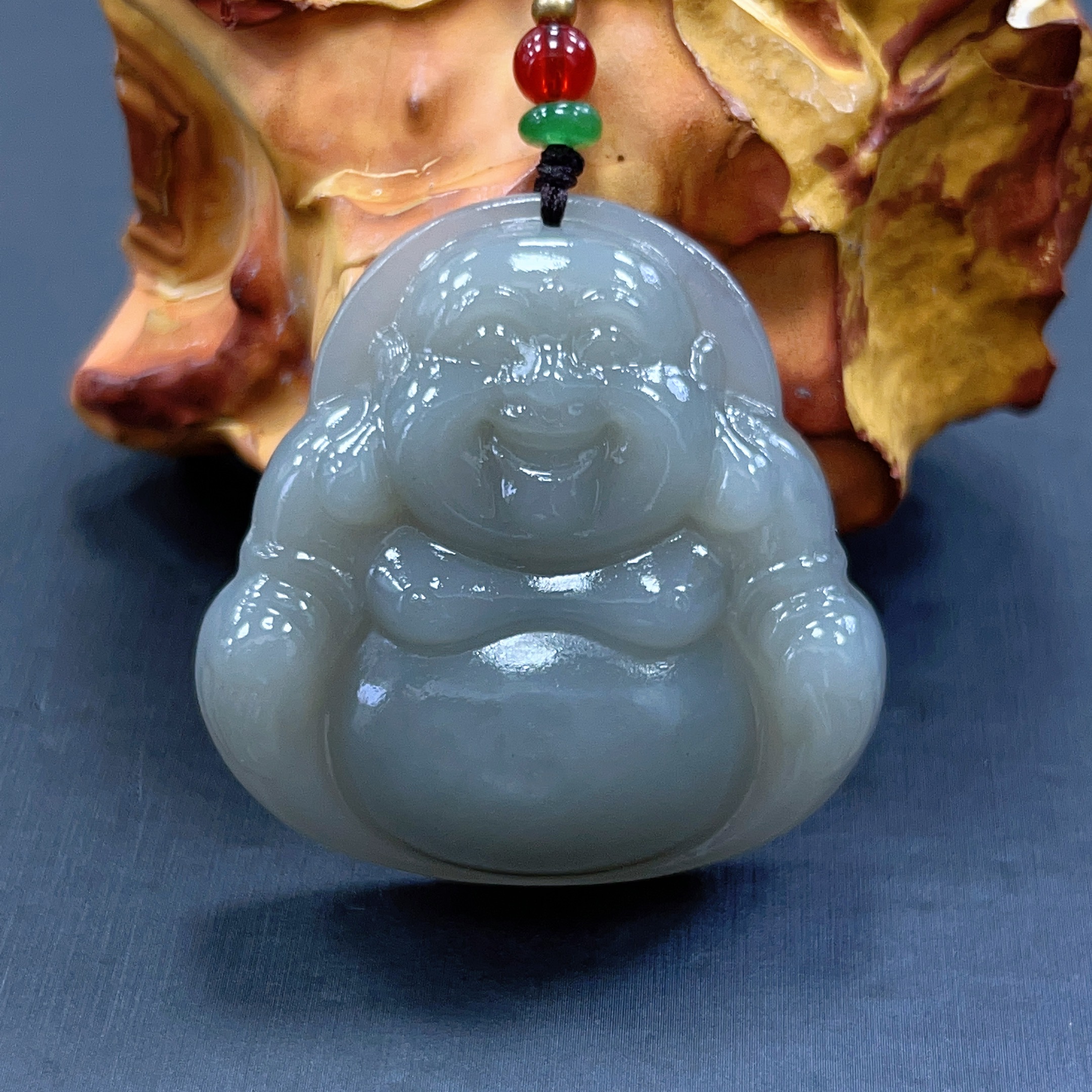 和田玉烟紫佛公吊坠 H128—多样性发