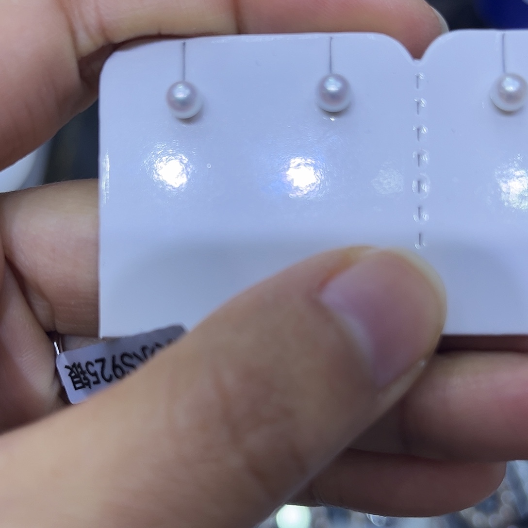 淡水珍珠未镶嵌项链4.3左右极光耳饰