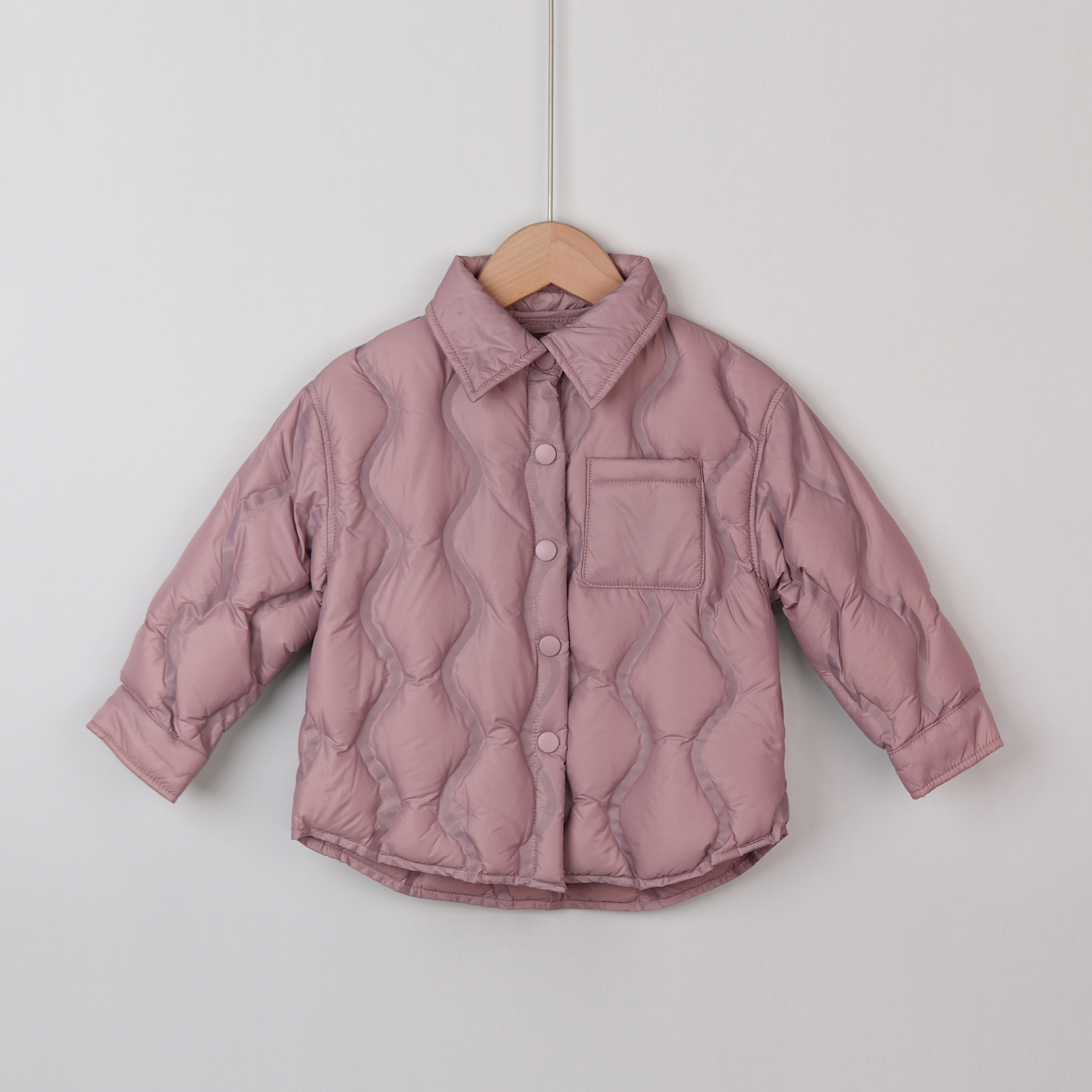 男女童衬衫领羽绒服秋冬保暖