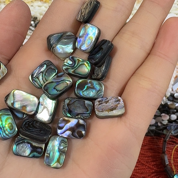 玛瑙/玉髓合金珠宝半成品4个8x12圆角长方形