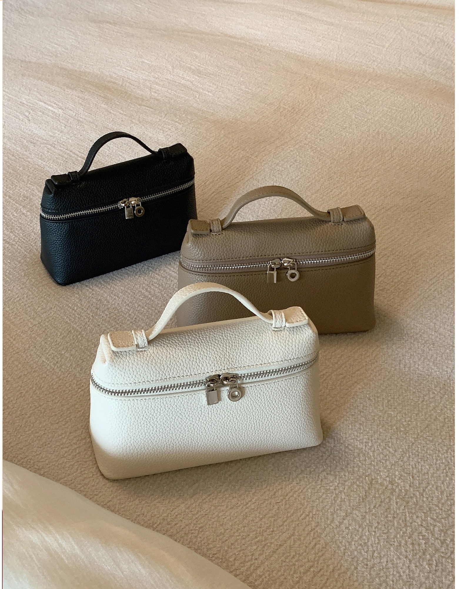 饭盒包gigi同款迷你手提小包荔枝纹凯利包单肩斜挎盒子化妆包