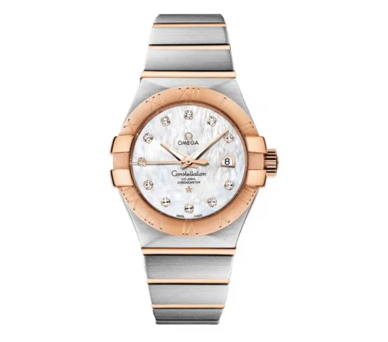 99新 Omega/欧米茄 星座女机械表贝母盘31mm钻石刻度