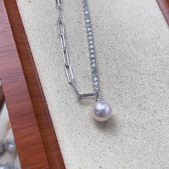 银S925镶嵌吊坠(不含链)海水珍珠