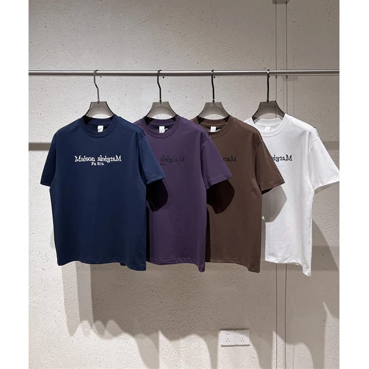 夏季薄款美式t恤透气冰感刺绣字母宽松圆领短袖休闲百搭情侣款