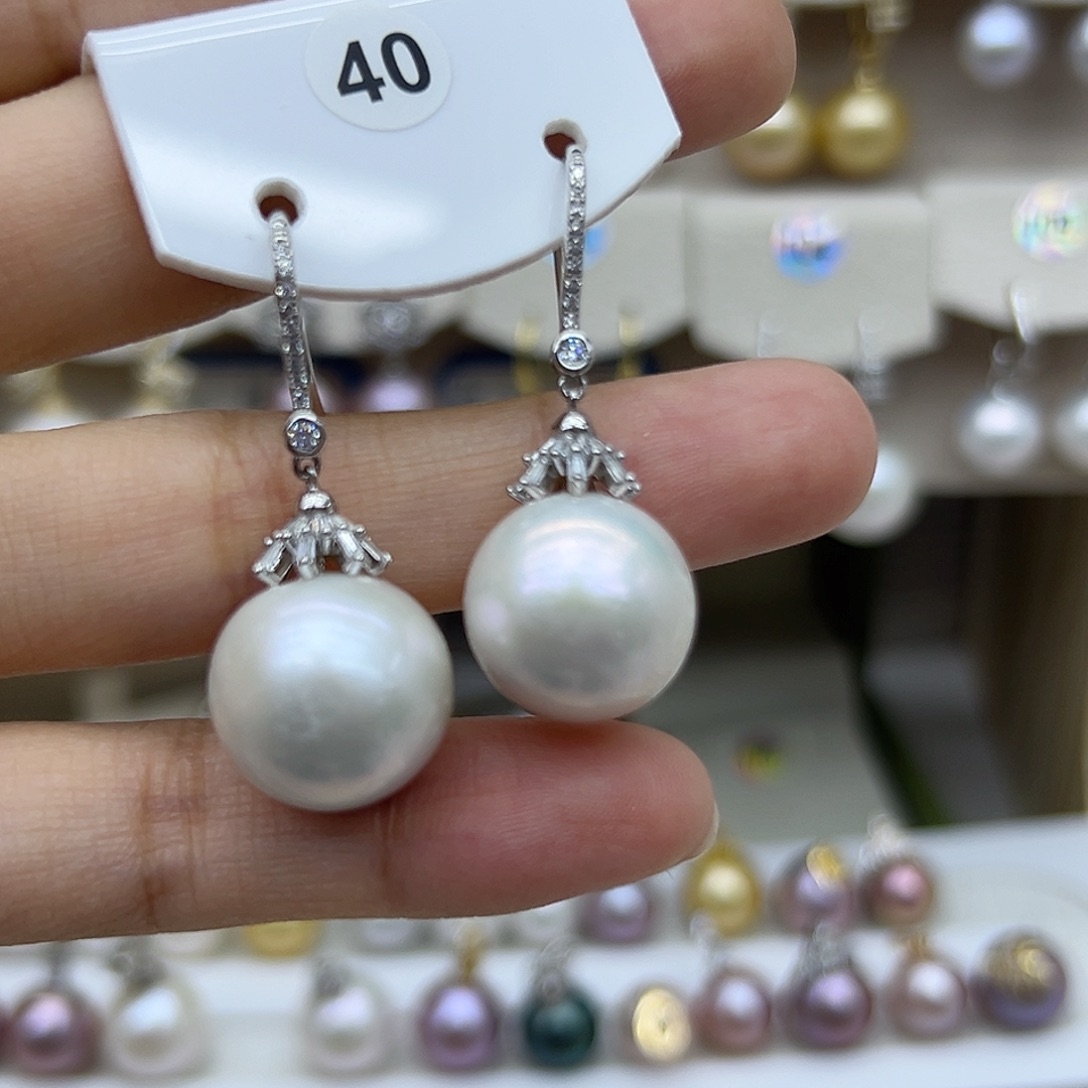 银S925镶嵌淡水珍珠耳饰人****妹10