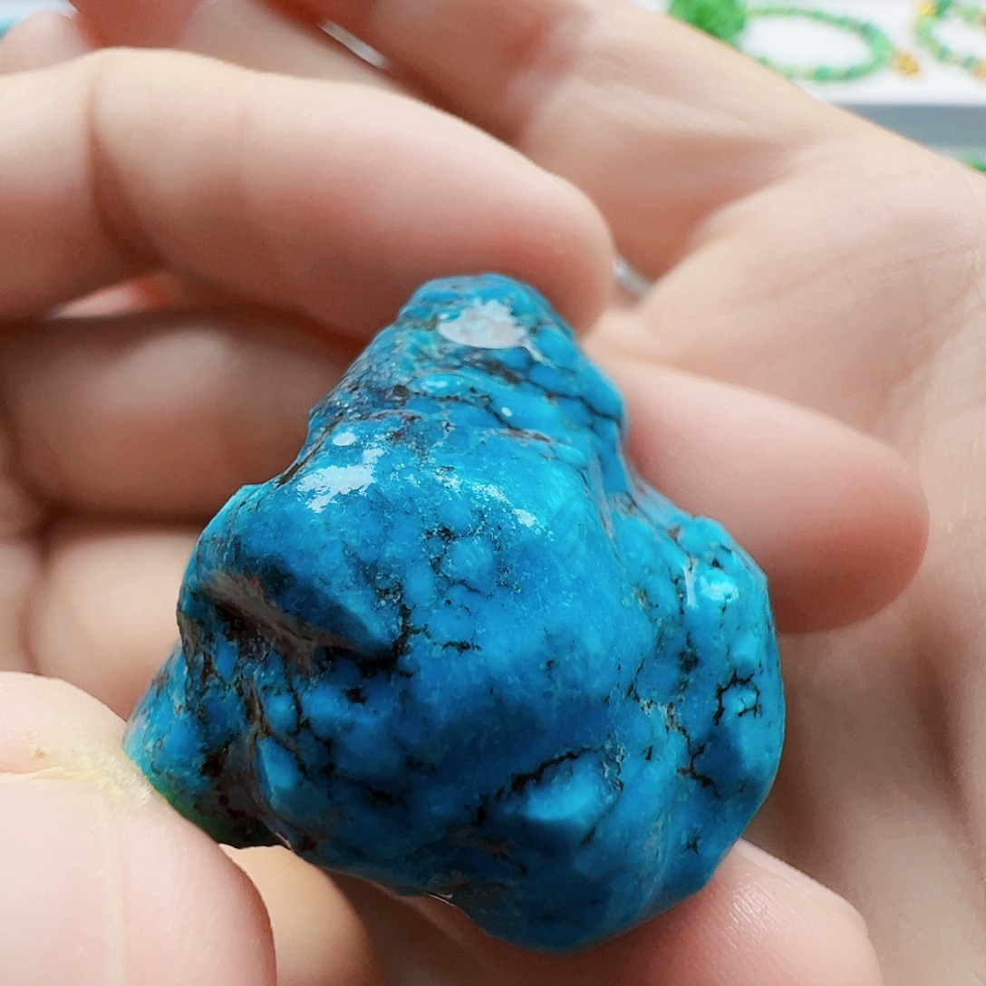未镶嵌绿松石手链高瓷蓝水草纹随行