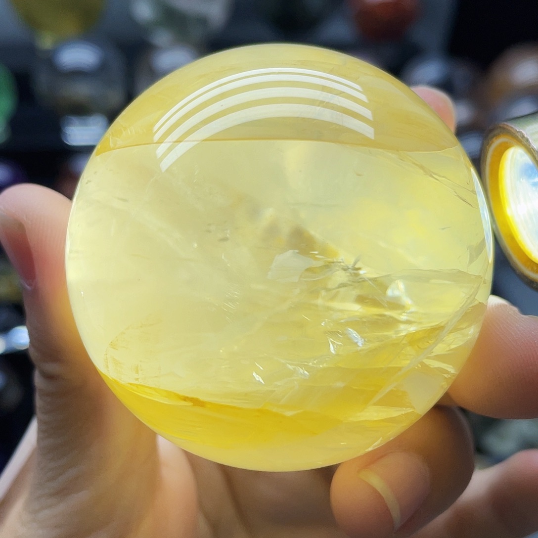未镶嵌珠宝半成品水晶天然黄浇花56mm
